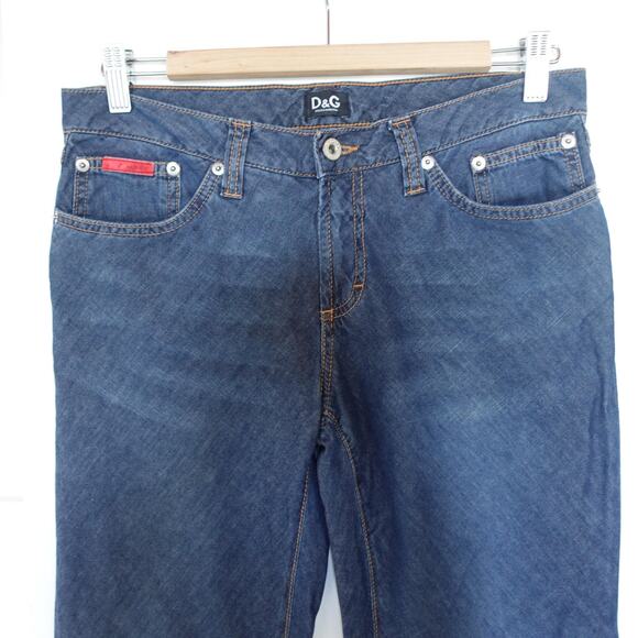 D&G Dolce & Gabbana Jeans Womens 29 Blue Denim Low Rise Limited Edition Vintage - Picture 2 of 13
